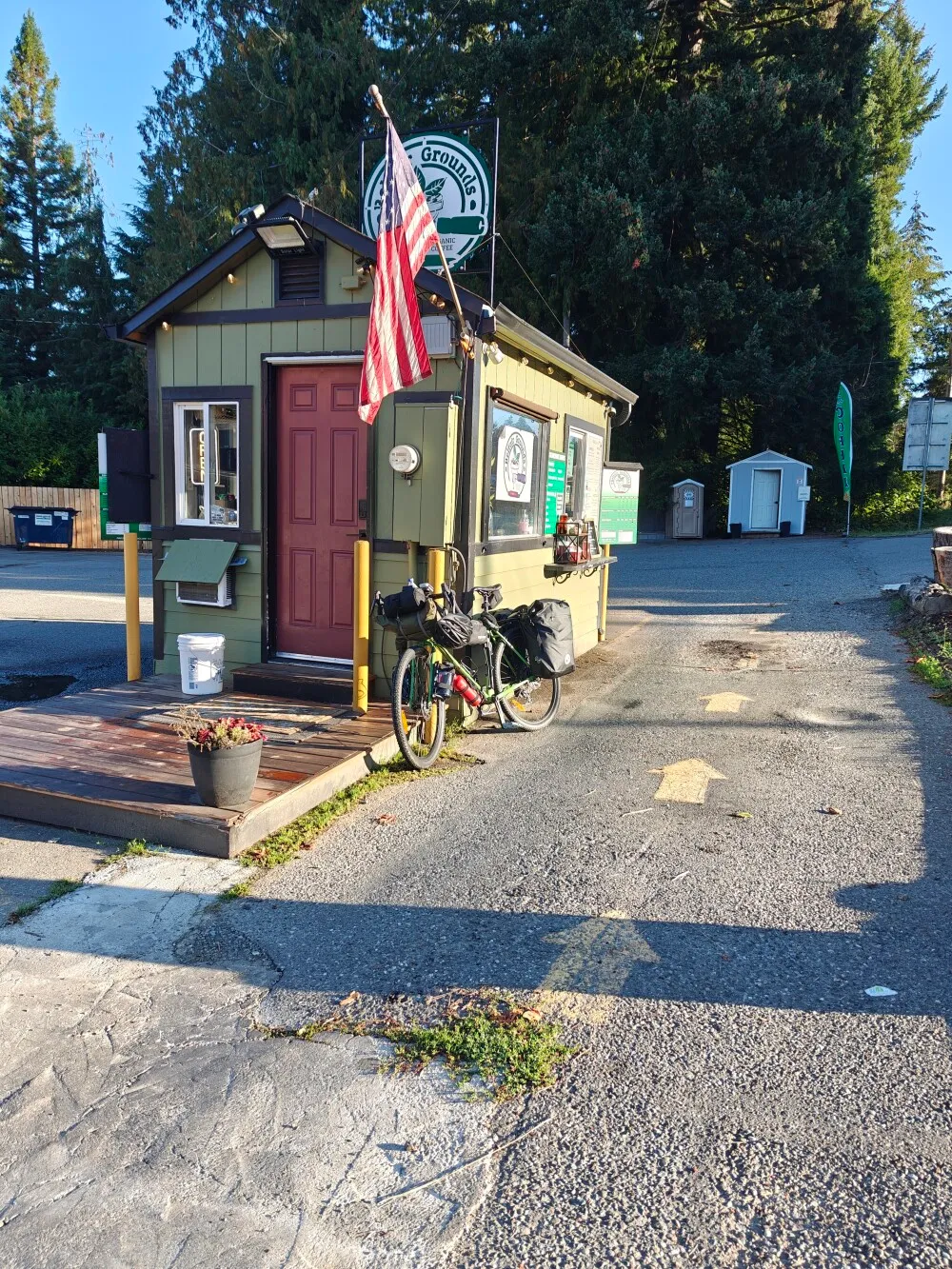 Typically Drive through coffee shop... Or cycle through I guess.