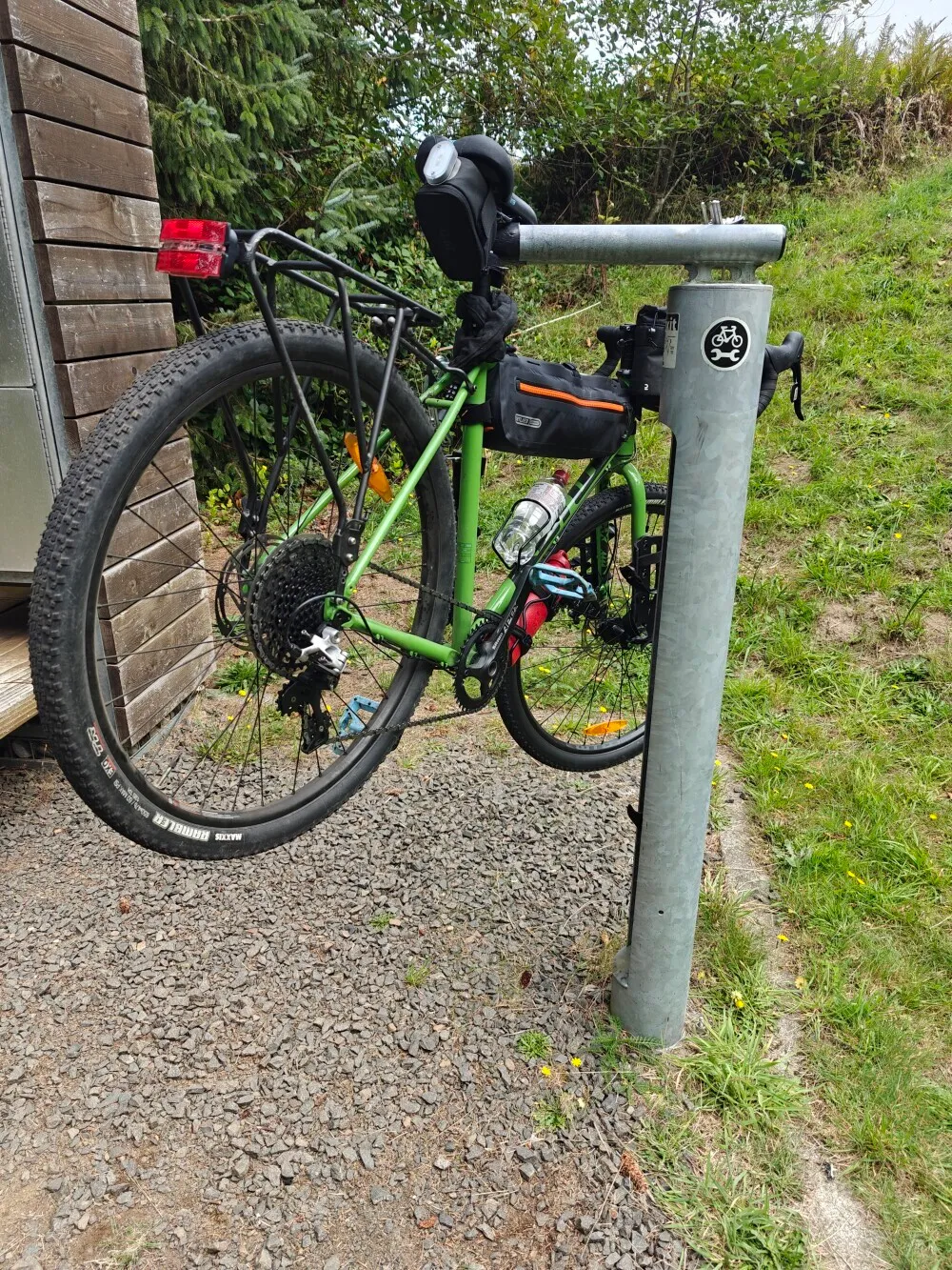 Pretending to be a bike mechanic...