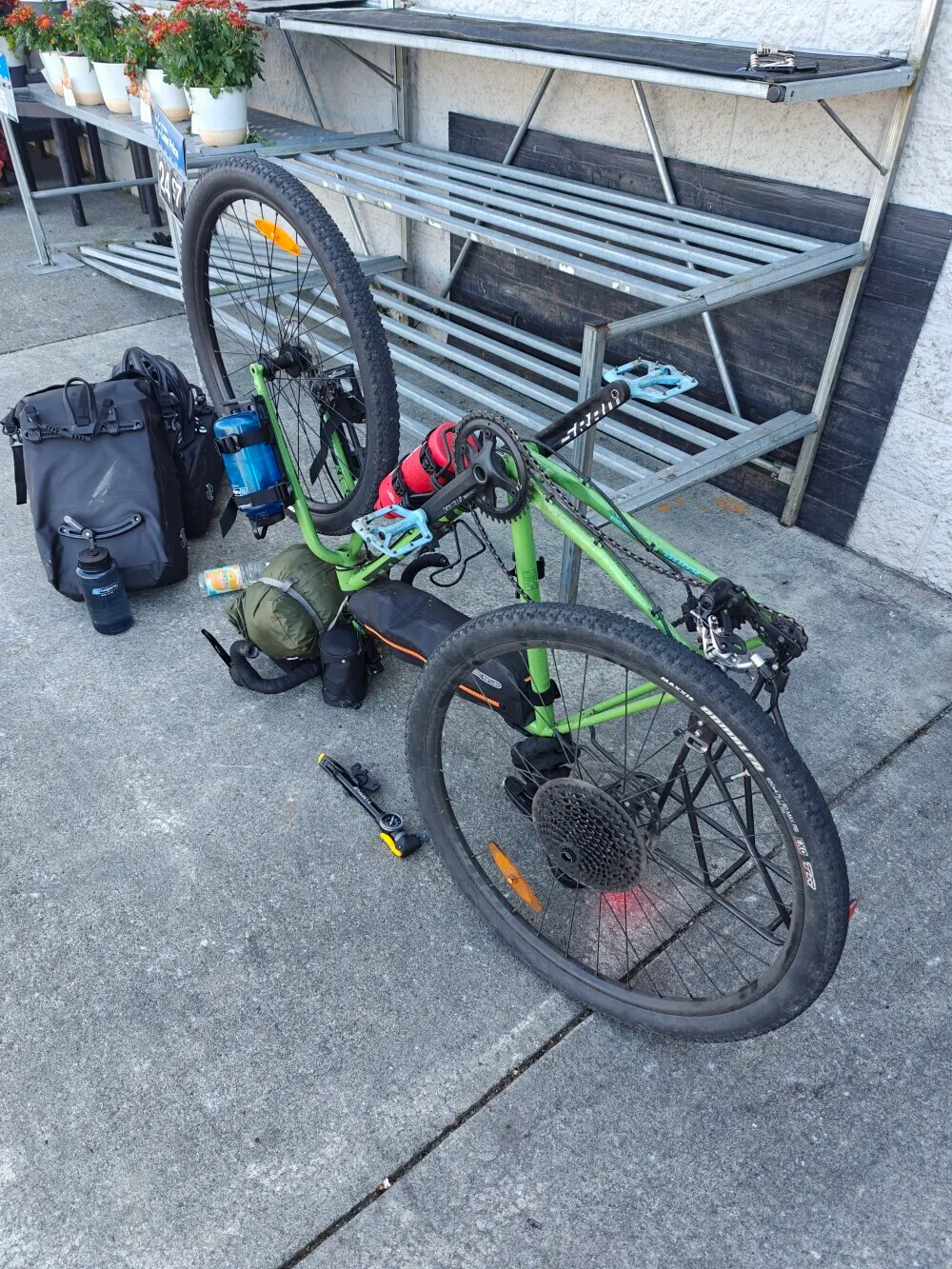 Fixing puncture outside a wallmart