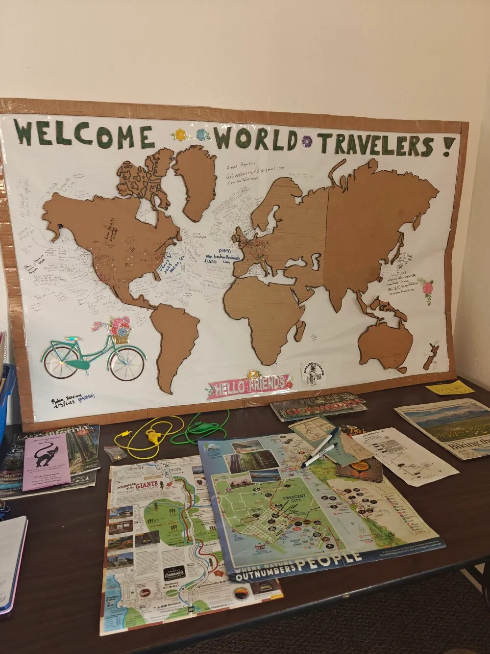 Map of all the people my warm showers has hosted just in the last year!