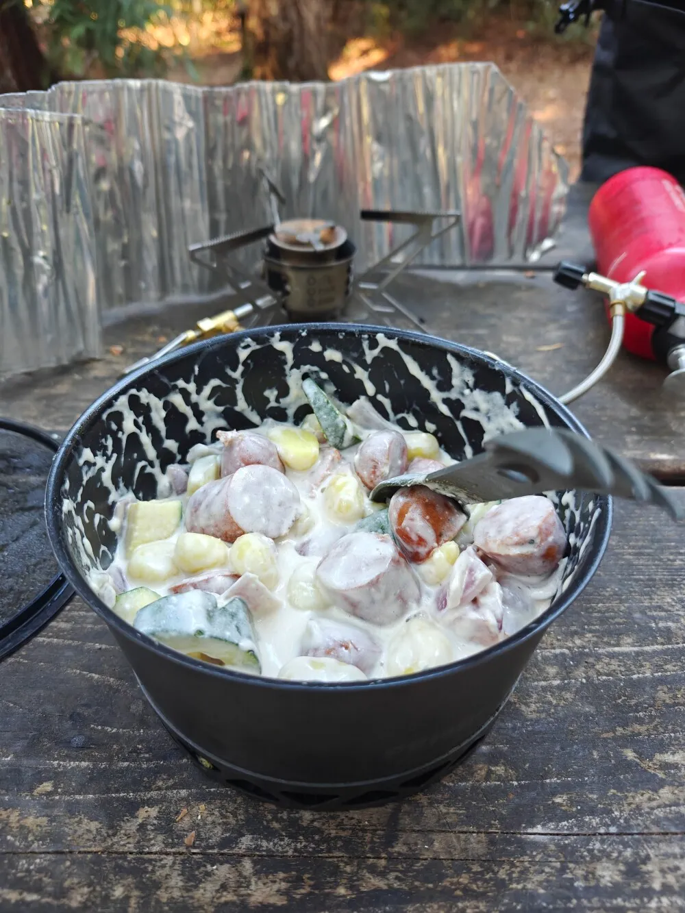 Camp cooking is slowly improving
