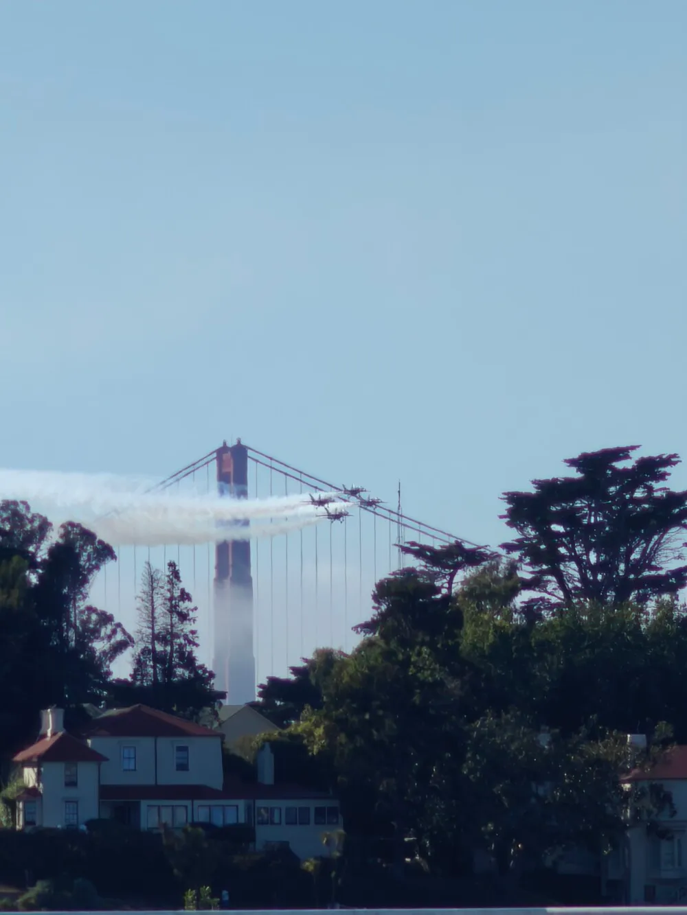Golden Gate with the US Navy Blue Angles flying past