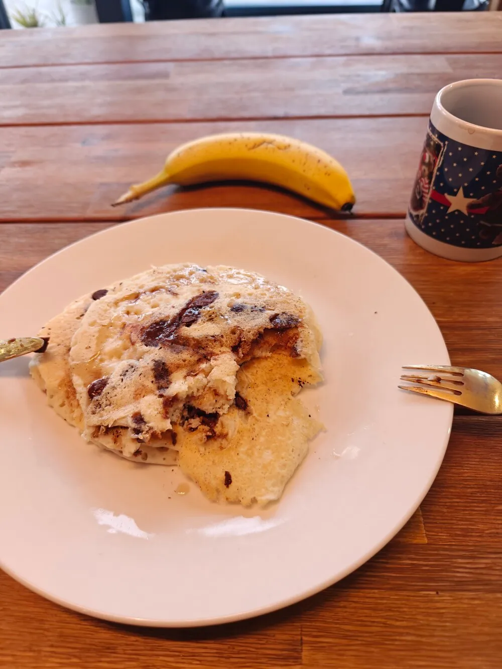Breakfast at the hostel.