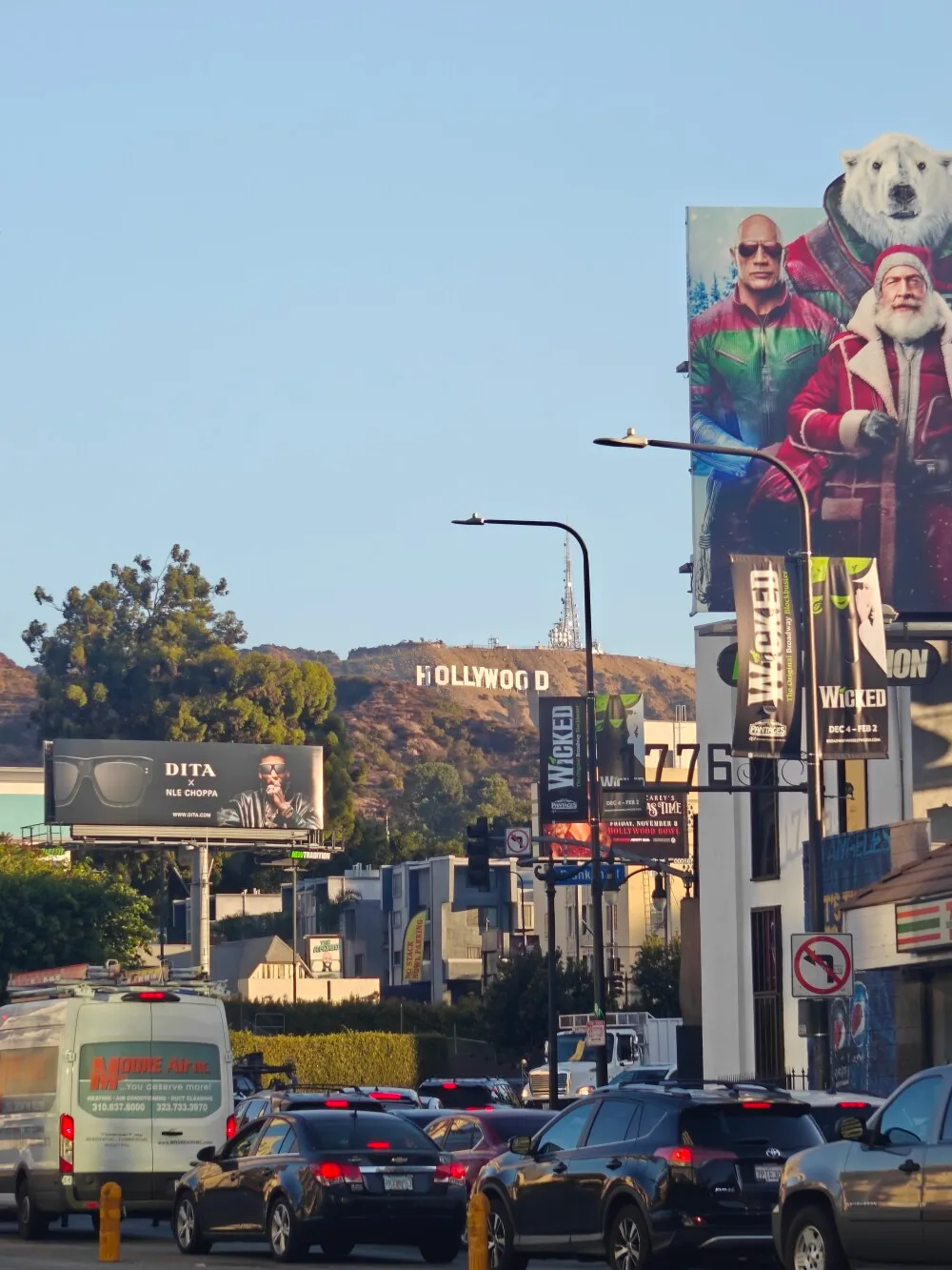 The Hollywood sign.