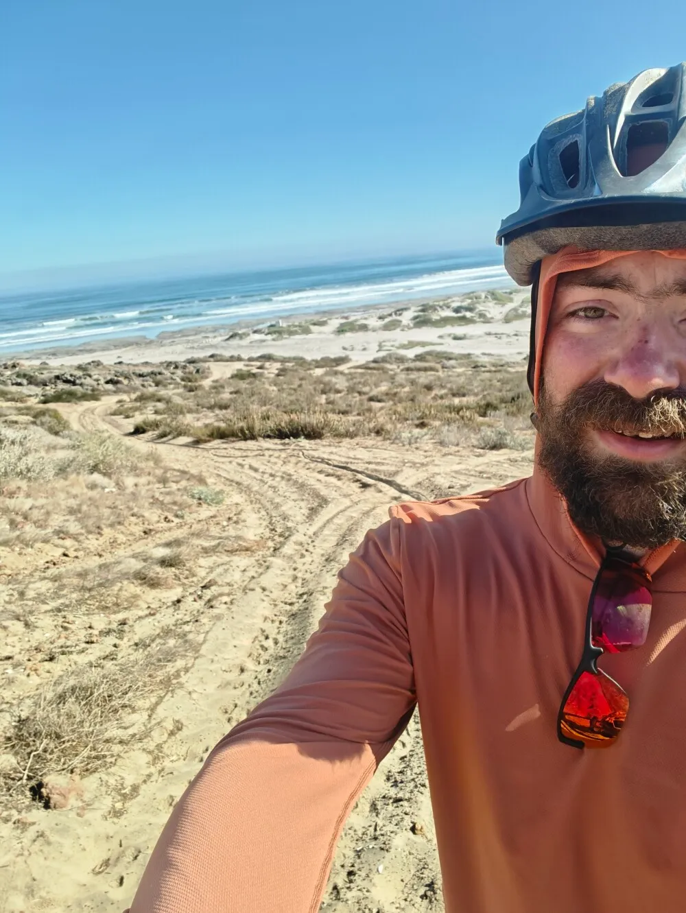 Deep sand and uphills makes for lots of pushing the bike