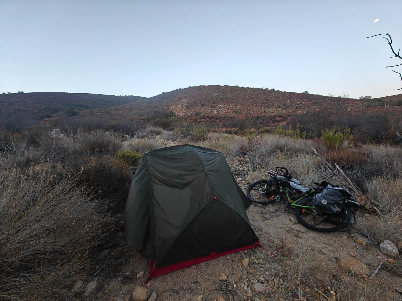 Camp spot. Is my first solo wild camp in Mexico
