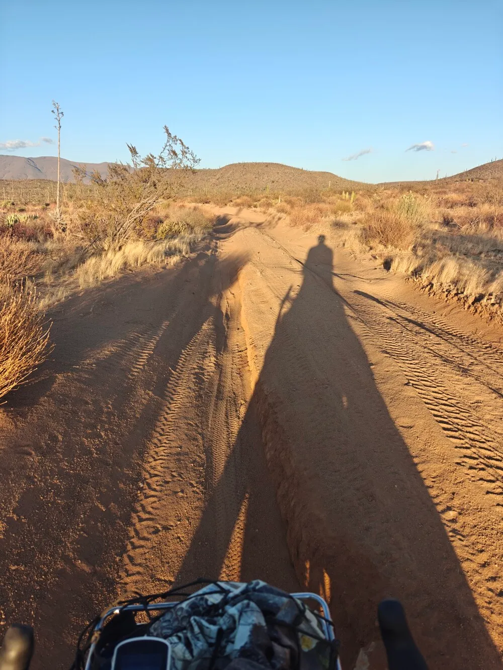 Chasing my shadow to a camp spot
