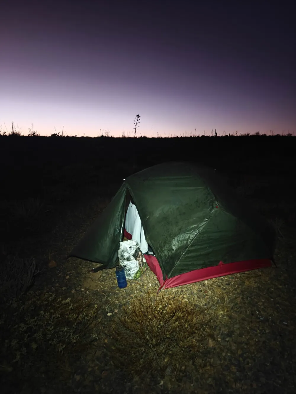 Setting up camp.