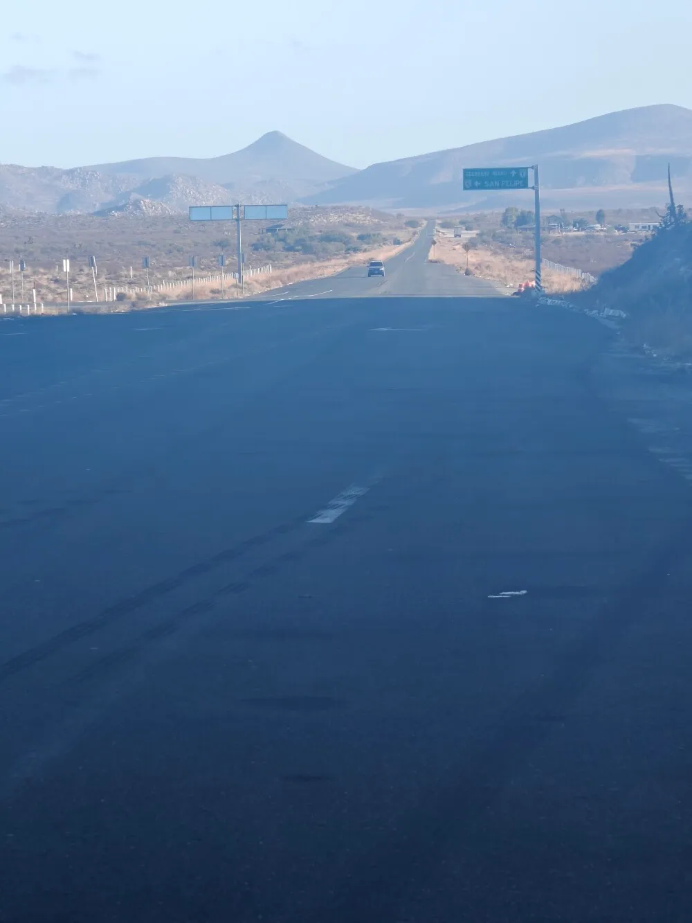 Lots of such very long straight sections of road.
