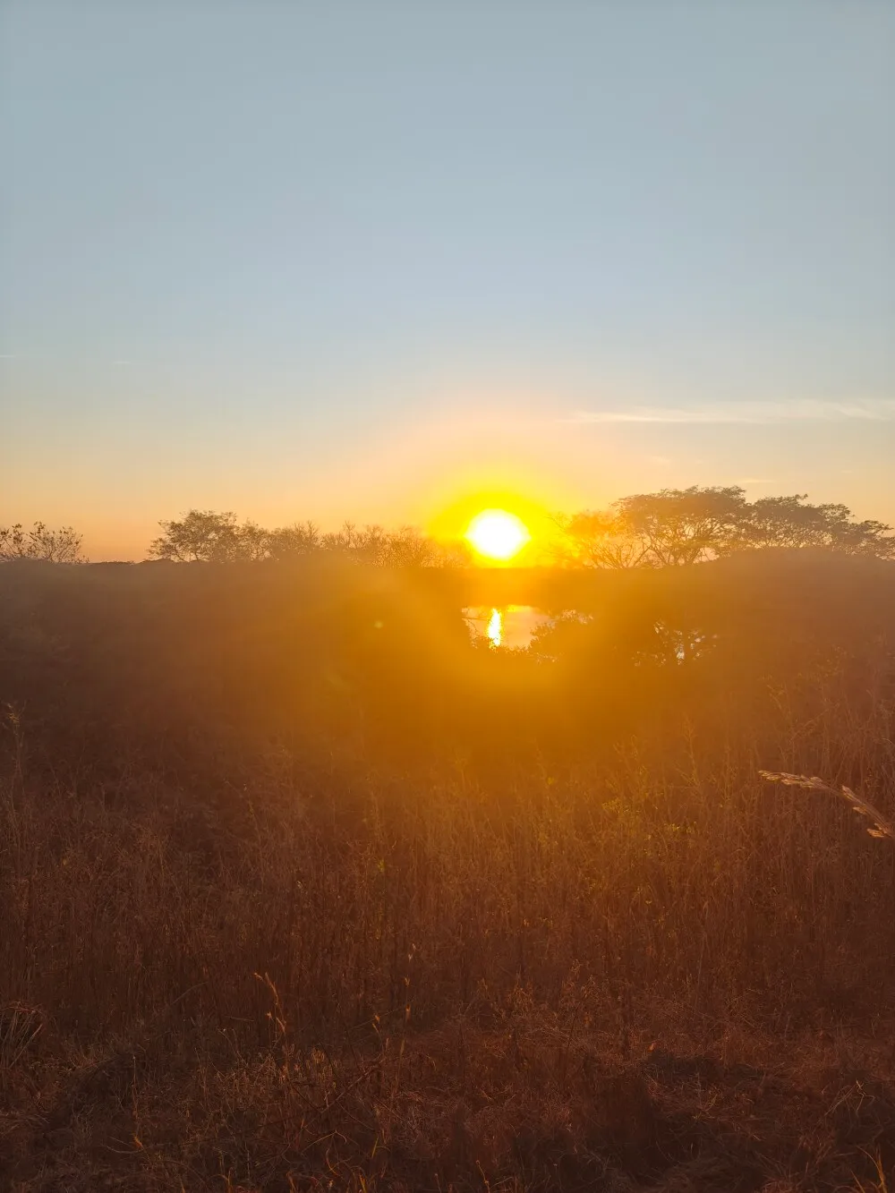Racing sunset to town