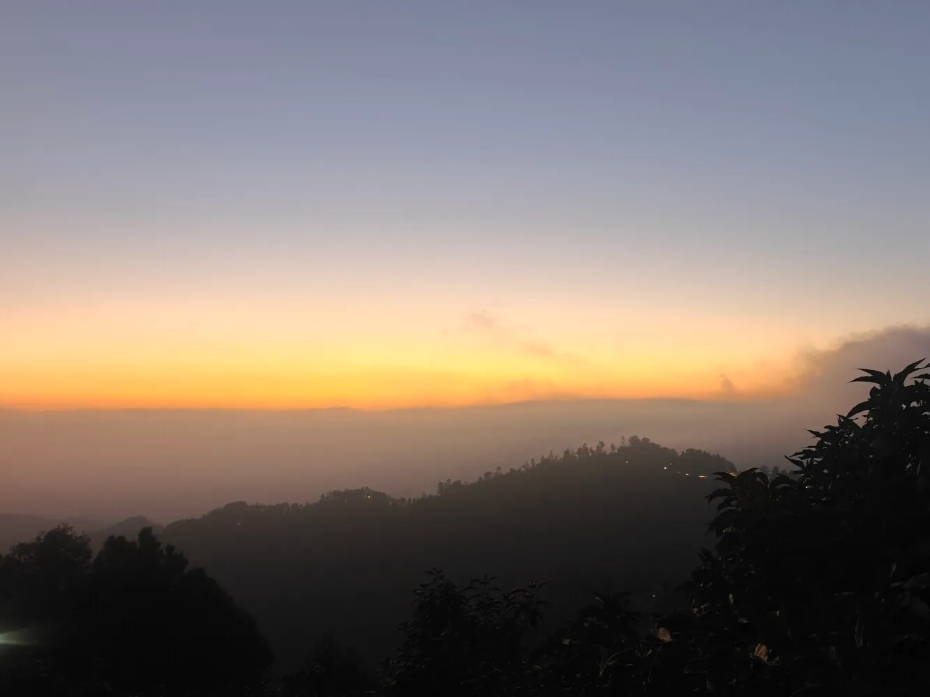 Sunset views from the hostel in San Jose del Pacifico