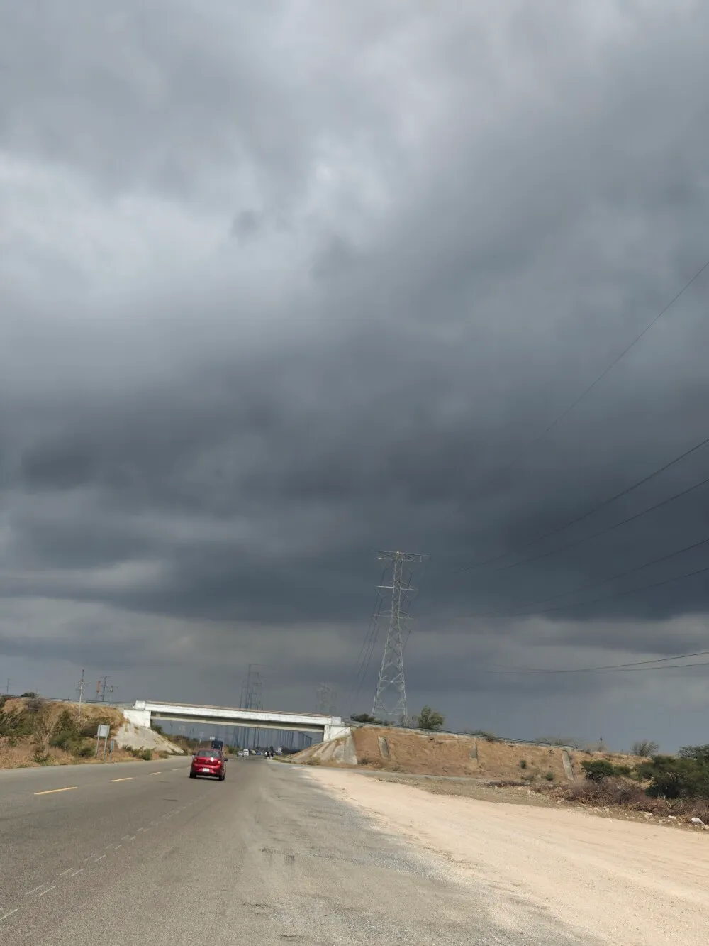 Cycling towards those dark clouds was a little scary