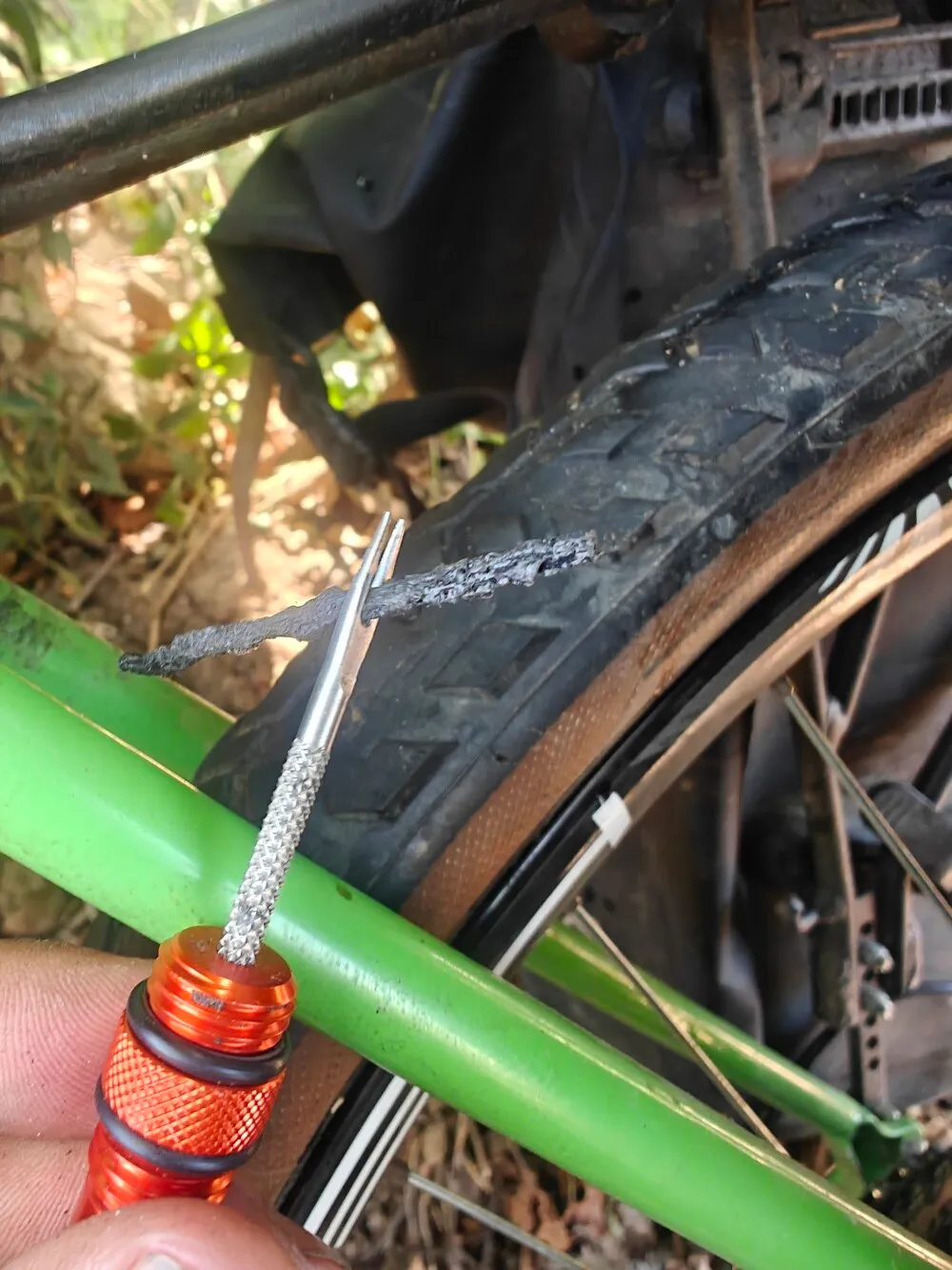 More puncture repair.