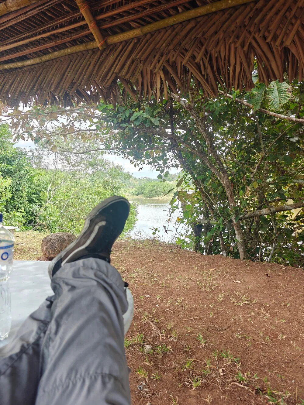Camping next to lake