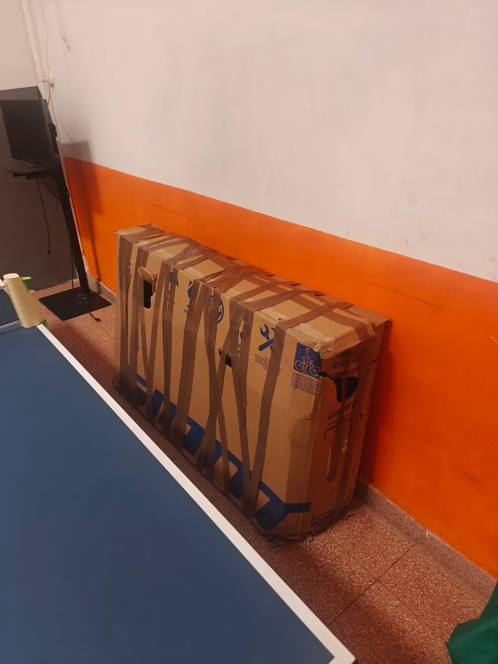 First attempt at putting the bike in the box