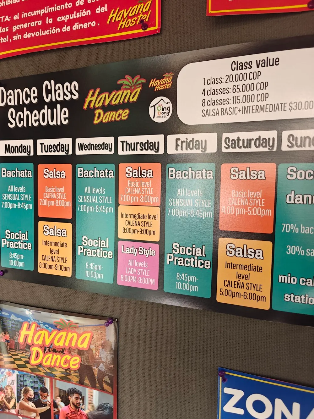 Am Staying in a hostel that is also a dance school. So looks like I will have a busy schedule for my time off in Cali!
