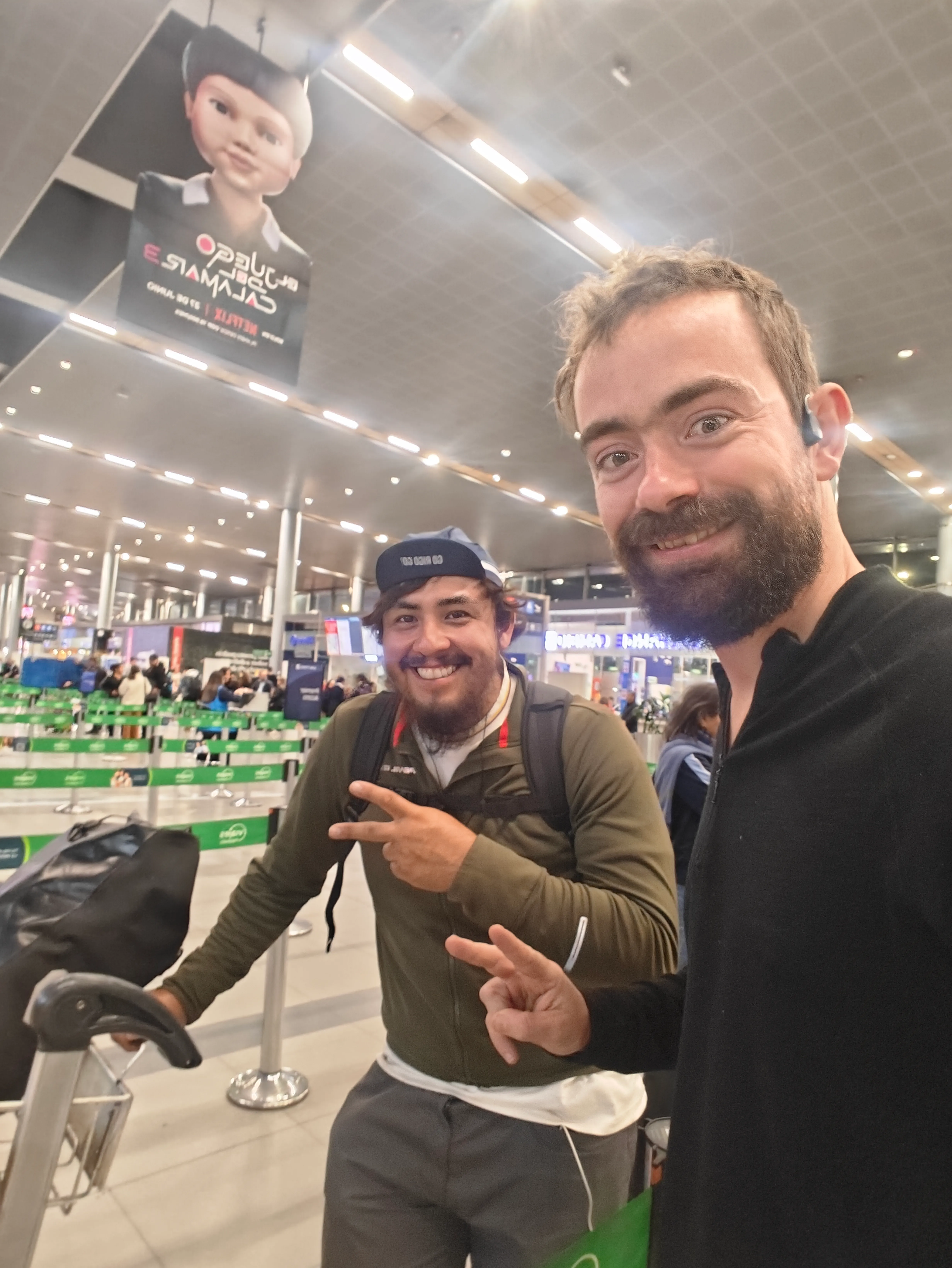 Ran into another bike traveler at the airport heading home